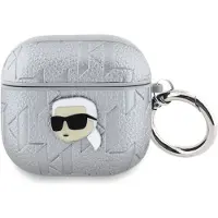 Karl Lagerfeld Monogram Karl Head Hülle für AirPods 4 Silber