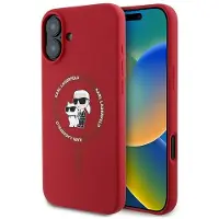 Karl Lagerfeld KLHMP16MSCMKCRHR iPhone 16 Plus czerwony/red HC MagSafe Silicone KC Heads Ring