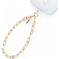 Crong Handykette Gold mit Ladefunktion, glatte Glieder, passend für alle Schutzhüllen