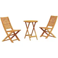 vidaXL Klapp Bistro Set 3 stk. Braun Massivholz Akazie
