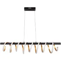 Näve Pendelleuchte - LED Pendelleuchte "BELLEZA" L: 100cm gold, Hängelampe im Design Style, ausMetall und Kunststoff in gold, 150 cm hoch, Maße 100 x 20 cm, Inkl. LED – dimmbar