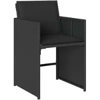vidaXL Gartenstühle mit Kissen 4 Stk. Schwarz Poly Rattan