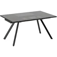 STONES Ausziehbarer Tisch Smokey mit schwarzer, getönter Glasplatte, Metallgestell, modernes Design, 160/240 cm – Kollektion Smokey