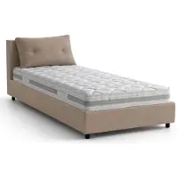 Talamo Italia Einzelbett Amanda, Containerbett mit Kunstlederbezug, 100% Italy, Seitliche–ffnung, inklusive Matratze Cm 80x190, Turteltaube