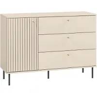 Selsey CALETTO - Sideboard mit 3 Schubladen, Beige, 120 cm