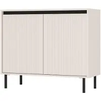 Selsey Osaka - Sideboard 2-türig mit geriffelten Fronten, Sandbeige, 100 cm