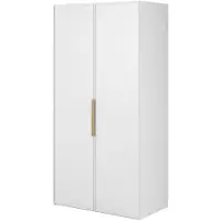 Selsey Frame - Kleiderschrank 2-türig mit Kleiderstange und Regalen, 100 cm, weiß