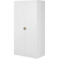 Selsey Moonir - Kleiderschrank 2-türig mit Kleiderstange und Regalen, 100 cm, weiß