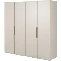 Selsey Frame - Kleiderschrank 4-türig mit 2 Kleiderstangen, 200 cm, greige