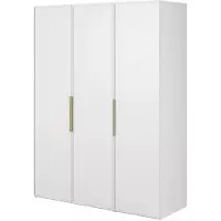 Selsey Frame - Kleiderschrank 3-türig mit Kleiderstange und Regalen, 150 cm, weiß