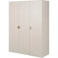 Selsey Moonir - Kleiderschrank 3-türig mit langer Kleiderstange und Regalen, 150 cm, greige