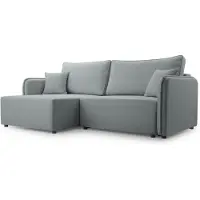 Selsey Kassian - Ecksofa mit Schlaffunktion und Bettkasten, hellgrau, links