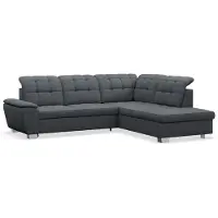 Selsey Jamaal - Ecksofa mit Schlaffunktion und Stauraum, rechtsseitig, dunkelgrau