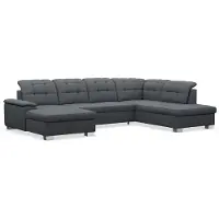 Selsey Jamaal - Wohnlandschaft mit Schlaffunktion und Stauraum, linksseitig, dunkelgrau
