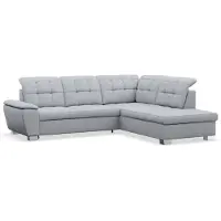 Selsey Jamaal - Ecksofa mit Schlaffunktion und Stauraum, rechtsseitig, hellgrau