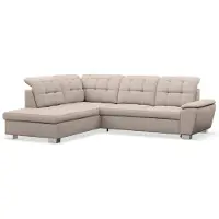 Selsey Jamaal - Ecksofa mit Schlaffunktion und Stauraum, linksseitig, beige