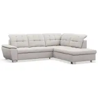 Selsey Jamaal - Ecksofa mit Schlaffunktion und Stauraum, rechtsseitig, creme