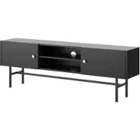 Selsey Divenos - TV-Lowboard Schwarz mit Metallbeinen, 155 cm