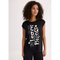 Bonprix aus Baumwolle, mit modischem Druck, Slim Fit, Kurzarm-Design