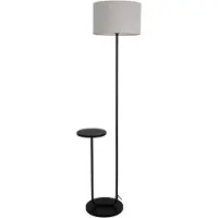 Näve Stehlampe "Tordis", schwarz, 1, Ø 35cm H: 157cm, 1 Stk., Leuchten, mit integriertem Tisch, Zuleitung 230cm schwarz, exkl. 1 x E27, Stehlampe