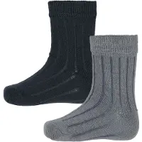 Minymo Ankle Sock - rib (2-pack) sleet (150) 31\\34