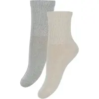 Minymo Ankle Sock Solid 2-pack light grey melange (130) 15\\18