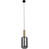 Näve Pendelleuchten - Pendelleuchte "FUMO" Ø: 22cm, Hängelampe im Retro Style, aus Metall und Glas in schwarz, 150 cm hoch, Ø 22 cm, E27-Fassung