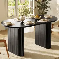 STILVORA Esstisch ausziehbar 120-160 cm oval, Küchentisch aus Holz mit vertikaler Struktur, Wohnzimmertisch bis 60kg belastbar