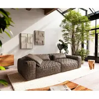 DELIFE Big-Sofa Freestyle Icon 280x110 cm Mikrofaser Taupe Vintage