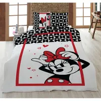 Aymax Minnie in Love Bettwäsche Set weiß rot 135x200 cm + 80x80 cm Baumwolle