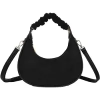Gallantry Paris Gallantry, Raffinierte Damen Hobo-Handtasche in Samtoptik mit Umhängeriemen, Schwarz