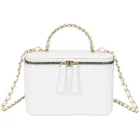 Gallantry Paris Gallantry, Gesteppte Vanity-Handtasche für Damen mit Kettenhenkel und Schulterriemen, Weiß