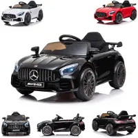 Es-toys Kinder Elektroauto Mercedes AMG GT R Fernbedienung, EVA-Reifen, MP3, USB