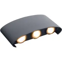 Näve LED Außenwandleuchte "AURON", Außenwandlampe im Modern Style, aus Metall in anthrazit, 8 cm hoch, Maße 17 x 4 cm, mit LED Platine