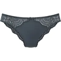 LASCANA Slip "Aurora", Damen, Gr. 36/38, blau (petrol), Microtouch, Obermaterial: 82% Polyamid, 18% Elasthan, körpernah, Unterhosen Slip, mit toller Spitze in blumiger Optik