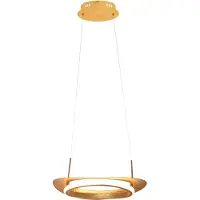 Näve Pendelleuchte - LED Pendelleuchte "PISA", Hängelampe im Retro Style, ausMetall und Kunststoff in gold, 120 cm hoch, Maße 40 x 26 cm, Inkl. LED – dimmbar