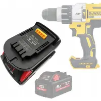 Rosfix DW18ML Adapter – Kompatibel mit Milwaukee 18V Akkus für Dewalt 18V Werkzeuge | Akku-Konverter für Gerätebetrieb | Nutzung mit Maschinen
