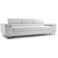 Selsey Capurso – Schlafsofa mit verstellbaren Kopfstützen und Stauraum, Cord, Hellbeige