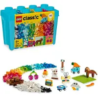 LEGO Classic Bunte Bausteine-Box, kreatives Bauset mit Pferd, Windmühle, Skateboard, Schmetterling, Gitarre, Flugzeug, Einhorn, Haus und Auto-Spielzeug, Geschenk für Jungs und Mädchen ab 4 Jahre 11038