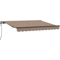 vidaXL Ausziehbare Markise Taupe 400 x 350 cm Stoff und Aluminium