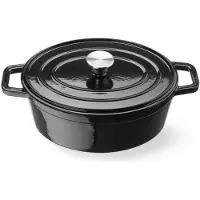Hendi Emaillierter Gusseisentopf, 4,4L, Schwarz, 365x290x(H)115mm