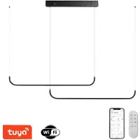 Immax NEO LITE PATTINI SMART Pendelleuchte, doppelt, schwarz, 56 W, mit Unterstützung für BEACON, Wi-Fi und TUYA