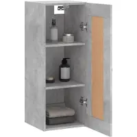 vidaXL Wandschrank Betongrau 34,5x34x90 cm Holzwerkstoff