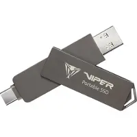 Patriot PVP30, 1 TB, USB Type-A / USB Type-C, 3.2 Gen 2 (3.1 Gen 2), 1000 MB/s, 1 Gbit/s, Schwarz