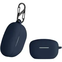 Kwmobile Schutzhülle für Sony WF-1000XM5 Hülle - TPU Silikon Case für Kopfhörer Ladecase - stoßfestes Cover mit Karabiner - Dunkelblau