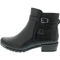 Caprice Stiefelette , Damen, Gr. 36, schwarz, Nappaleder, Schuhe Stiefelette, Blockabsatz, Boots mit Zierschnalle und Zierriemchen