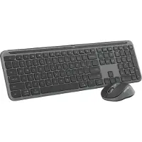 Logitech Signature Slim Combo MK950, Kabellos, RF Wireless + Bluetooth, Scherenschalter, QWERTY, Graphit, Maus enthalten