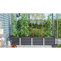 Vitavia Hochbeet "Meta In&Out 401 L", grau (granit), B:65cm H:40,3cm T:245cm, Pflanzgefäße, Hochbeet, BxTxH: 65x245x40 cm, granit/ alu