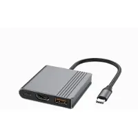 Gembird USB Typ-C 3-in-1 Multiport-Adapter, Grau
