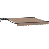 vidaXL Manueller Markisenrahmen mit LEDs Taupe 4,5 x 3,5 m